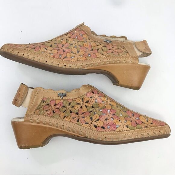 Pikolinos ROMANA Floral Leather Slingback Mules - Picture 1 of 11